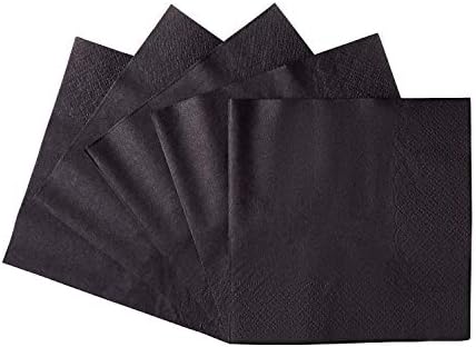 Karat [5000 ct - 5 x 5] Black Cocktail Napkins - Beverage Napkins - 10 x 10 Unfolded