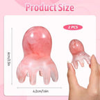 2 Pack Octopus Head Massager Comb Head Massage Tools Scalp Massager & Scraper Acupressure Massagers for Deep Relaxation Hair Growth and Muscle Knot Relief
