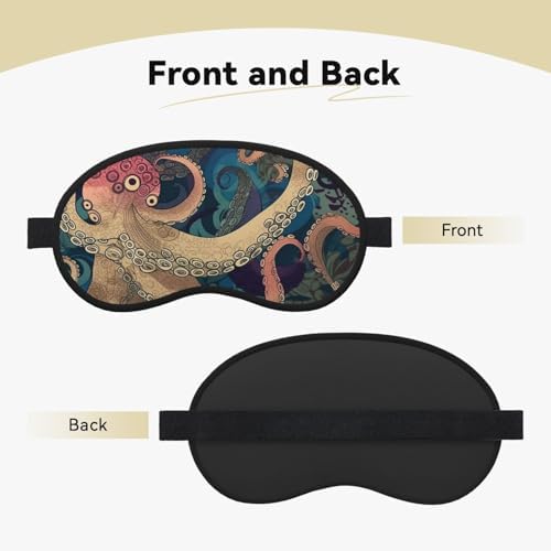 Abstract Octopus Kraken Sleep Mask for Women Men Soft Travel Eye Mask with Adjustable Straps Sleeping Eye Shade Cover for Travel Yoga Nap Sleeping