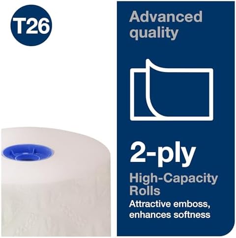 Tork High-Capacity Toilet Paper Roll White T26, Advanced, 2-Ply, 36 x 1000 sheets, 110292A