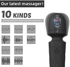 Handheld Personal Mini Massager Tool– Waterproof, USB Rechargeable, 10 Vibration - Perfect on Back Legs Hand Pains and Sports Recovery(Black)