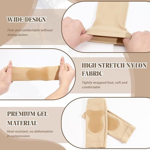 2 Pairs Ankle Protector Gel Sleeve, Malleolar Padded Skate Socks with Silicone Pads for Figure Skating, Roller, Hockey, Boots, Brace, Splints, Shoes, Ankle Support Cushion