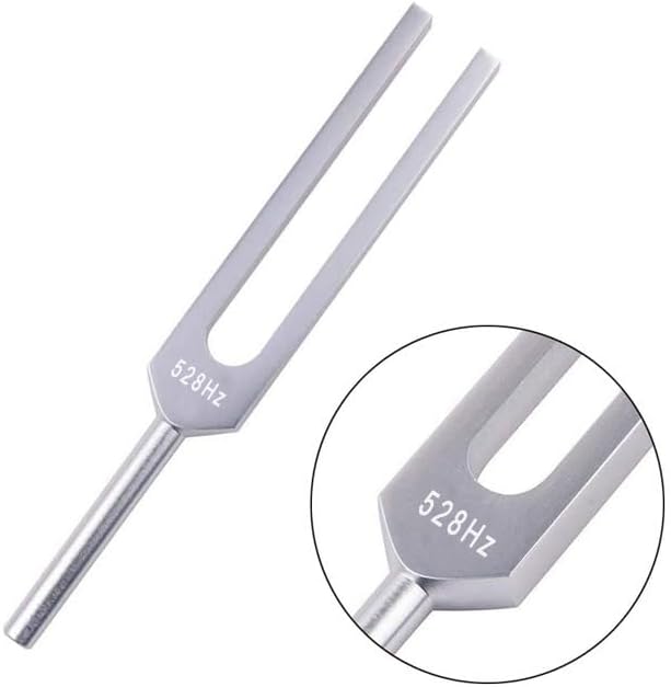 528 Hz Tuning Fork with Reflex Hammer for Healing Chakra Set,Aluminum Alloy, with Silicone Hammer and Storage Bag, Ideal for Sound Healing, SPA Aromatherapy,Yoga, Meditation, and Relaxation