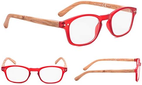 5-pack Wood-look Arms Reading Glasses Include Sunshine Readers for Women and Men