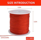 TONIFUL 1mm x 100 Yards Red Nylon Cord Satin String for Bracelet Jewelry Making Rattail Macrame Trim Cord Necklace Bulk Beading Thread Kumihimo Chinese Knot Craft