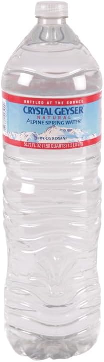 Crystal Geyser Natural Alpine Spring Water, Drinking Water Bottled at the Source, 1.5L Bottles, Case of 12