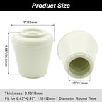 16pcs 1/2 Inch Round Chair Leg Tips Caps, Non-Slip Rubber Chair Leg Floor Protectors, White Furniture Leg Caps Fit for 0.43"-0.47" (11mm-12mm) Diameter Round Feet
