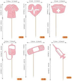 Rsstarxi 24 Pack Nurse Cupcake Toppers Nurse Decorations for Party Nursing Cupcake Picks Nurse Graduation Cake Decorations for Medical Rn Nurse Grad Themed Birthday Party Decorations Pink, Design 4