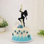 1 Pcs Bachelor Party Cake Topper, Pole Dance Girl Cake Toppers, Bachelor, Bachelorette Shower Birthday, Hen Party Decorations Supplies (Golden)