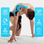 OK TAPE Kinesiology Tape 10 inches Precut, 20 Strips, Cotton Elastic Athletic Tape Latex Free, 2in x 16ft, Black