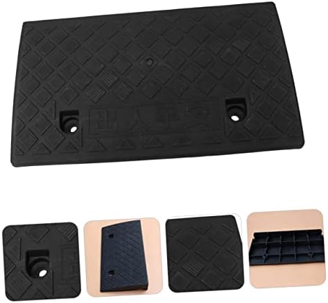 1pc Outdoor Use Slope Ramp Pad Pe Rubber Triangle Mat for Wheelchairs Vehicles and Heavy Loads Slip Design Black