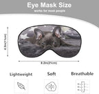 French Bulldog Silk Eye Mask Sleep Mask Puppy Grey Cute Dog Animal Eye Mask with Adjustable Strap Lightweight for Women Work Travel Night Sleep
