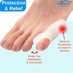 Chiroplax Tailor's Bunion Corrector Pad Bunionette Straightener Separator Cushion Pinky Toe Protector Shield Pain Relief Spacer Splint Cover Guard (Small, 6 Pack)