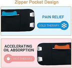 Pack of 2 Castor Oil Pack Wrap Set, Waist and Neck Castor Oil Packs for Liver Detox with Adjustable Straps, Reusable and Pain-Relieving(Oil Not Included), Black