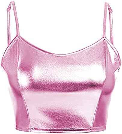 Women's Rave Outfit Sets For Women Festivals 2 Pcs Metallic Tops Skirt EDM Party Club Holographic Rave Outfits