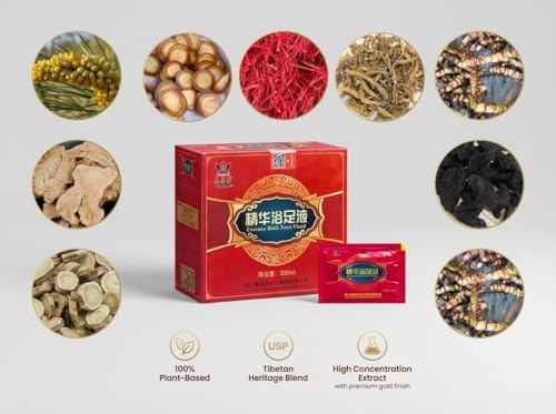 ZangAoTang Herbal Foot Soak - 30 Sachets (300ml) | Plant-Based Formula for Odor Control & Itch Relief | Tibetan Herbal Blend to Support Circulation & Relaxation