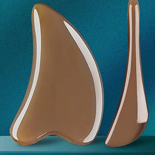 2Pcs GuaSha Scraping Massage Tool Buffalo Horn Guasha Board Massager Roller Scrapping Plate Chinese Acupuncture Roller Stick Trigger Point Treatment