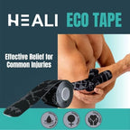 Heali Kinesiology Tape with Magnesium and Menthol, 20 Pcs Precut Strips, K Tape Roll, Knees, for Physical Therapy, Sports, Muscles and Joints, Water Resistant - Eco - Black Camo