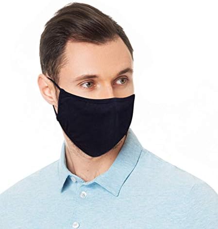 Simlu 20 Pack Premium Fabric Face Mask Reusable with Adjustable Elastic, 2 Layer,Cotton, Breathable, Nose Wire Black Cloth face Mask Washable Fits Men Women and Kids Made In USA…