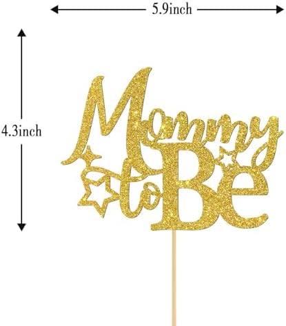 Mommy to Be Cake Topper Best Mom Ever Baby Shower Gender Reveal Pregnancy Announcement Party Cake Decoration Gold Glitter