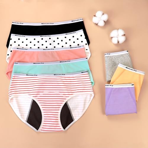 Teens Girls Period Underwear Kids Period Panties Menstrual Leakproof Protective Underwear for Teens Cotton Briefs