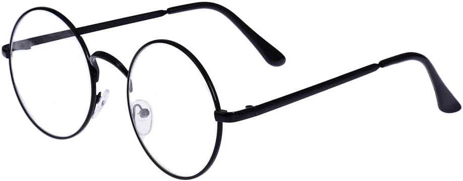 LOVEF Large Oversized Metal Frame Clear Lens Round Circle Vintage Eye Glasses 5.4 * 2inch