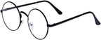 LOVEF Large Oversized Metal Frame Clear Lens Round Circle Vintage Eye Glasses 5.4 * 2inch