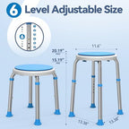 FSA/HSA Eligible Swivel Shower Stool with Adjustable Height, Anti-Slip Round Shower Chair for Inside Shower, Tool Free Assembly Shower Seats for Adults, 300lbs