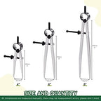 Keadic 3 Pcs Spring Wing Divider, 4'' 6'' 8'' Adjustable Lockable Steel Divider Wing Leather Compass Professional Metal Compass Set Spring Caliper Leg Divider for Leather Work, Geometry Drawing