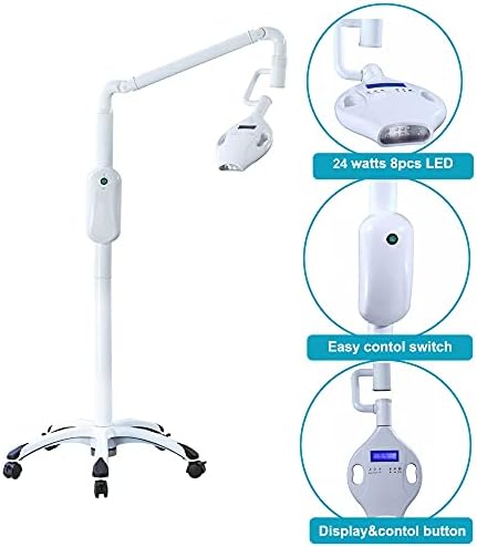 Dental Mobile Teeth Whitening Lamp with 8Pcs LED Cold Blue Light Tooth Whitening Bleaching Accelarator 24W