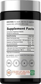 Horbäach Vitamin D3 K2 | 5000 IU D3 | 120 Capsules | with Magnesium, Zinc, & Quercetin | Vegetarian, Non-GMO, Gluten Free Supplement
