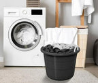 2-Pack Flexible 17-Gallon Plastic Storage Tub with Rope Handles, Multi-Purpose Utility Bucket, Black