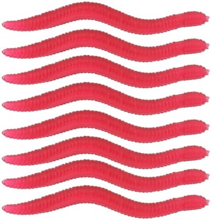 OriGlam 100pcs 1.5inch Simulation Earthworm Fake Worm Soft Fishing Lures, Plastic Fishing Lure Soft Lures Artificial Worm Lures
