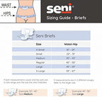 Seni Super Quatro Unisex Adult Incontinence Briefs with Tabs, Size Large (45"-59"), 36 Count (4 Packs of 9), Severe Absorbency, Disposable Overnight Briefs for Men & Women