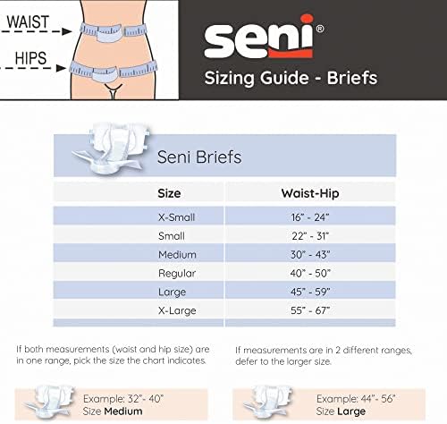 Seni Super Quatro Unisex Adult Incontinence Briefs with Tabs, Size Large (45"-59"), 36 Count (4 Packs of 9), Severe Absorbency, Disposable Overnight Briefs for Men & Women