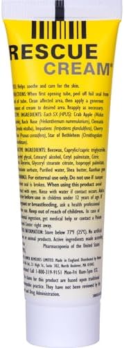 Bach RESCUE Cream, Hydrating Skincare for Hands, Body and Face, Shea Butter, Homeopathic Stress Relief Flower Essences, Fragrance-Free, Paraben-Free, Holiday Stocking Stuffer, 30g