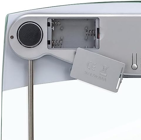 Taylor Digital Scales for Body Weight, Extra High 440 LB Capacity, Unique Blue LCD, Stainless Steel Accents Glass Platform, 12.4 x 12.4 Inches, Clear