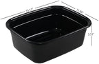 Rosebloom 14 Quart Rectangle Plastic Washing Basins, Plastic Dish Pans, Black, 4 Packs