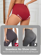 Womens Seamless Underwear High Waisted Full Coverage Briefs No Show Soft Breathable Panties 6 Pack