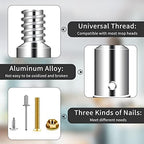 Thread Tip Replacement,Ultra Threaded Tip Repair Kit 1 Inch Extension Pole Adapter Tips Metal Threaded Handle Tips for Mop Broom Brush (1 Inch-2PCS)