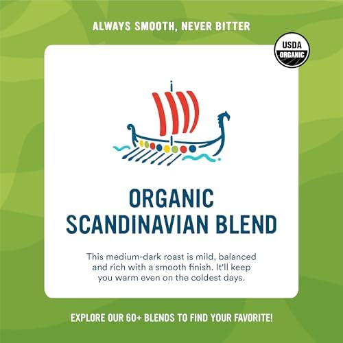 Cameron's Coffee Roasted Whole Bean Coffee, Organic Scandinavian Blend, 4 Pound