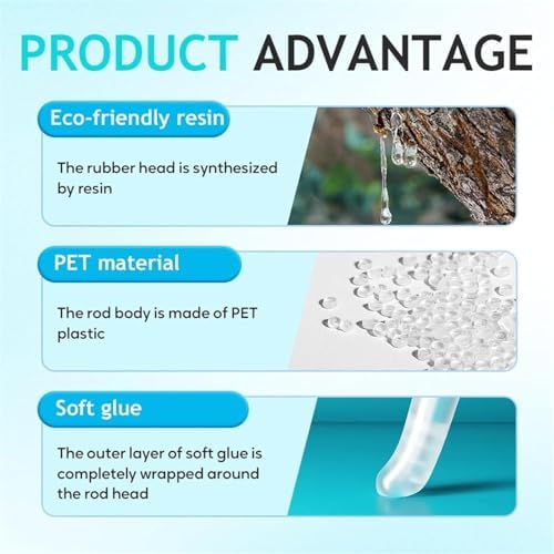 48Pcs Sticky Ear Cleaning Stick for Adults Large, Reusable Sticky Ear Cleaner Picks, Gentle Soft Ear Care Cleaning Sticks with Dust Cover