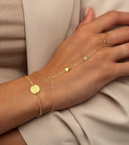 doubgood Gold Bracelets for Women, 5 Piece 14K Gold Plated Bracelet Stack Beaded Ball Jewelry Sets Gifts for Women