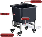 Freestanding Floor Commercial Mop Sink with Rollers, Plastic Mop Sink Service Basin with Drain Botton, Household Mop Buckets for Balcony Bathroom Kitchen Restaurant Business Outdoor