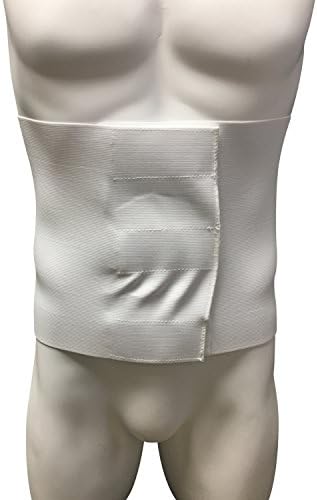 OTC Abdominal Binder, 10-Inch Chest and Rib Panel Support for Men and Women, Elastic, White, 3X-Large