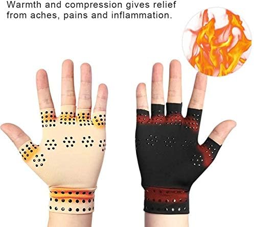 Compression Gloves Magnetic Anti-Arthritis Fingerless Gloves Relief Hand Heal Joints Pain