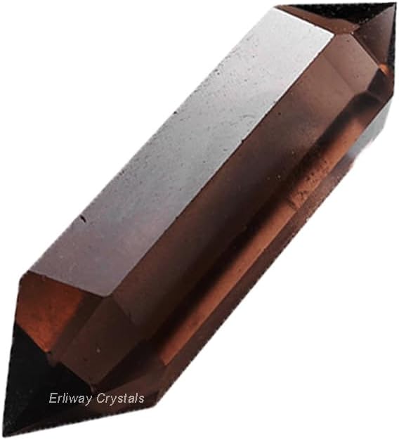 Natural Smoky Quartz Crystal Hexagonal Wand Stones, 2" Large Hexagonal Bullet Points Stones, Hexagonal Bullet Shaped Gemstones Chakra Crystals for Witchcraft Meditation Divination