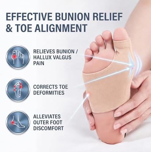 2-Pack Bunion Corrector for Women & Men, Big Toe Straightener with Splint & Pads, Instant Pain Relief & Hallux Valgus Support,All-Day Wear, Shoe-Friendly Comfort, Beige
