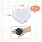 BIGEBO 2 PCS Heart Shape Dish Resin Molds, Heart Shape Plate Resin Molds for Tray Bowl Cute Decorative Dish Containers Epoxy Casting Mold for Storage Small 3.3 * 2.6 * 1 inch