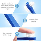 Qinyoung 50 Pcs Denture Brush Individually Dual Headed Firm Hard Bristle Toothbrush Denture Cleaner Brush for Cleaning Dentures, Retainers, False Teeth, Braces